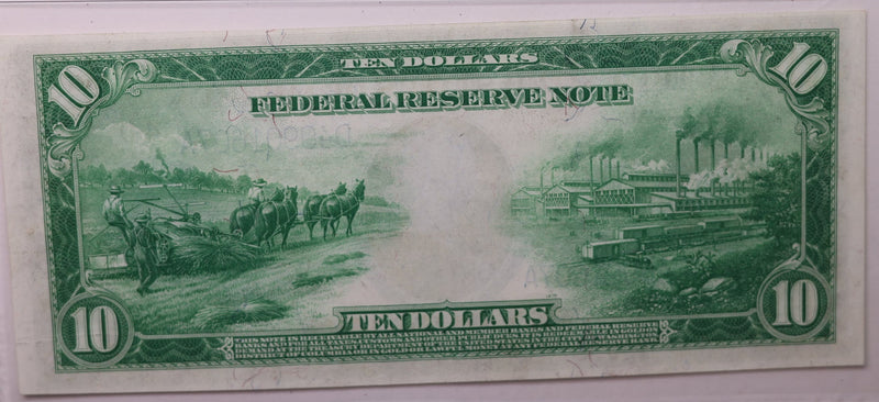 1914 $10 Federal Reserve Note. PMG Graded AU58, EPQ. Store Sale