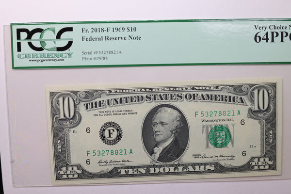 1969  $10 Federal Reserve Note, PCGS 64 PPQ,  Store Sale #035008