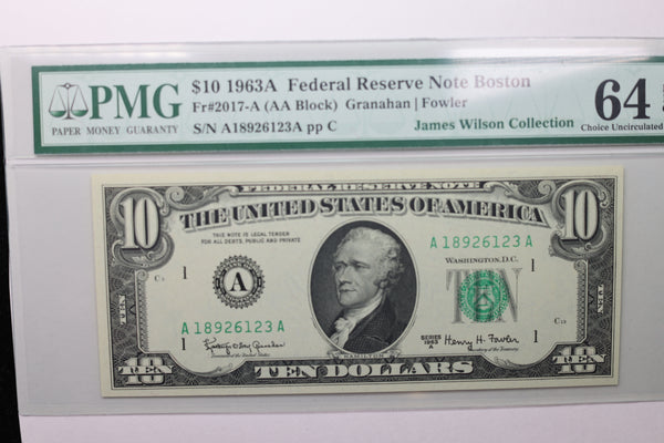 1963A  $10 Federal Reserve Note, PCGS 64 EPQ,  Store Sale #035011
