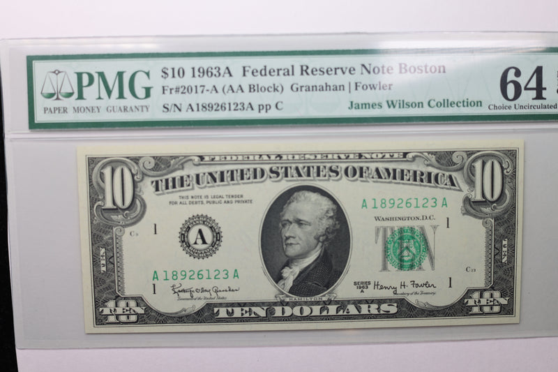 1963A  $10 Federal Reserve Note, PCGS 64 EPQ,  Store Sale