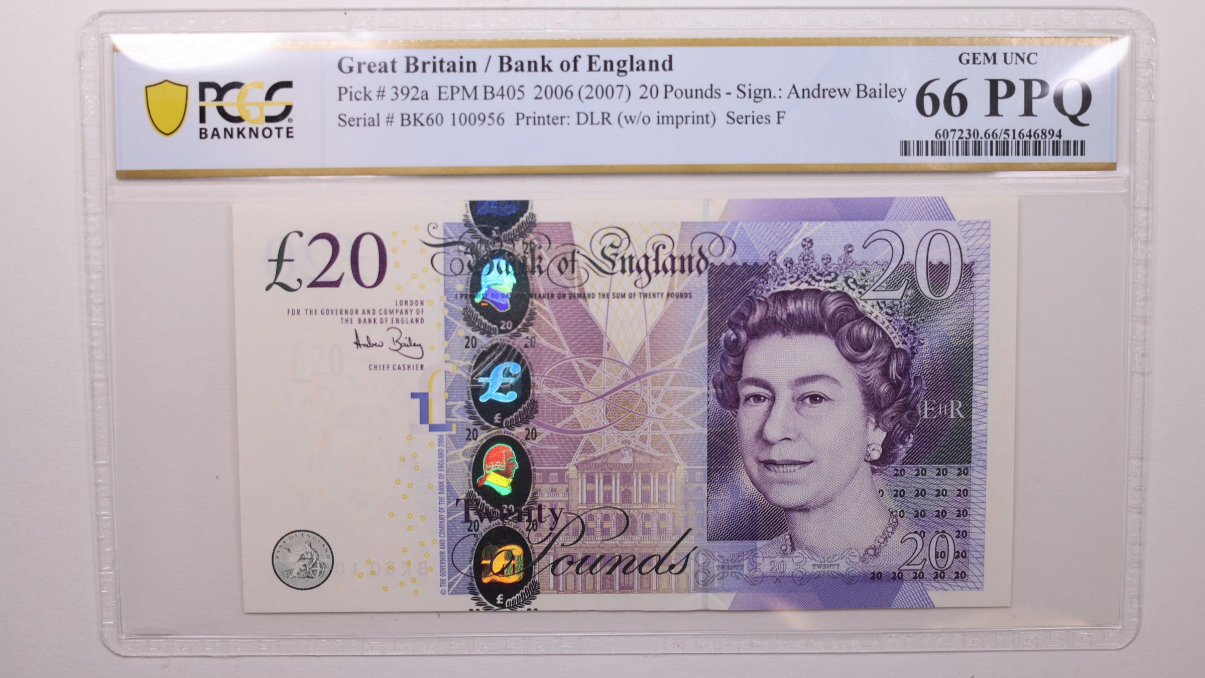 (2007) 20 Pounds, Great Britain., PCGS CU-66 PPQ., Store #GWC038