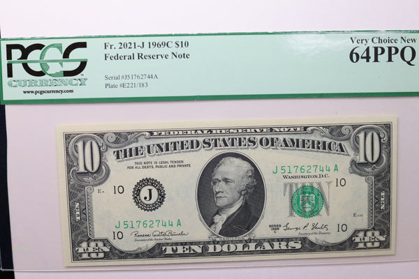 1969C $10 Federal Reserve Note, PCGS 64 PPQ,  Store Sale #035013