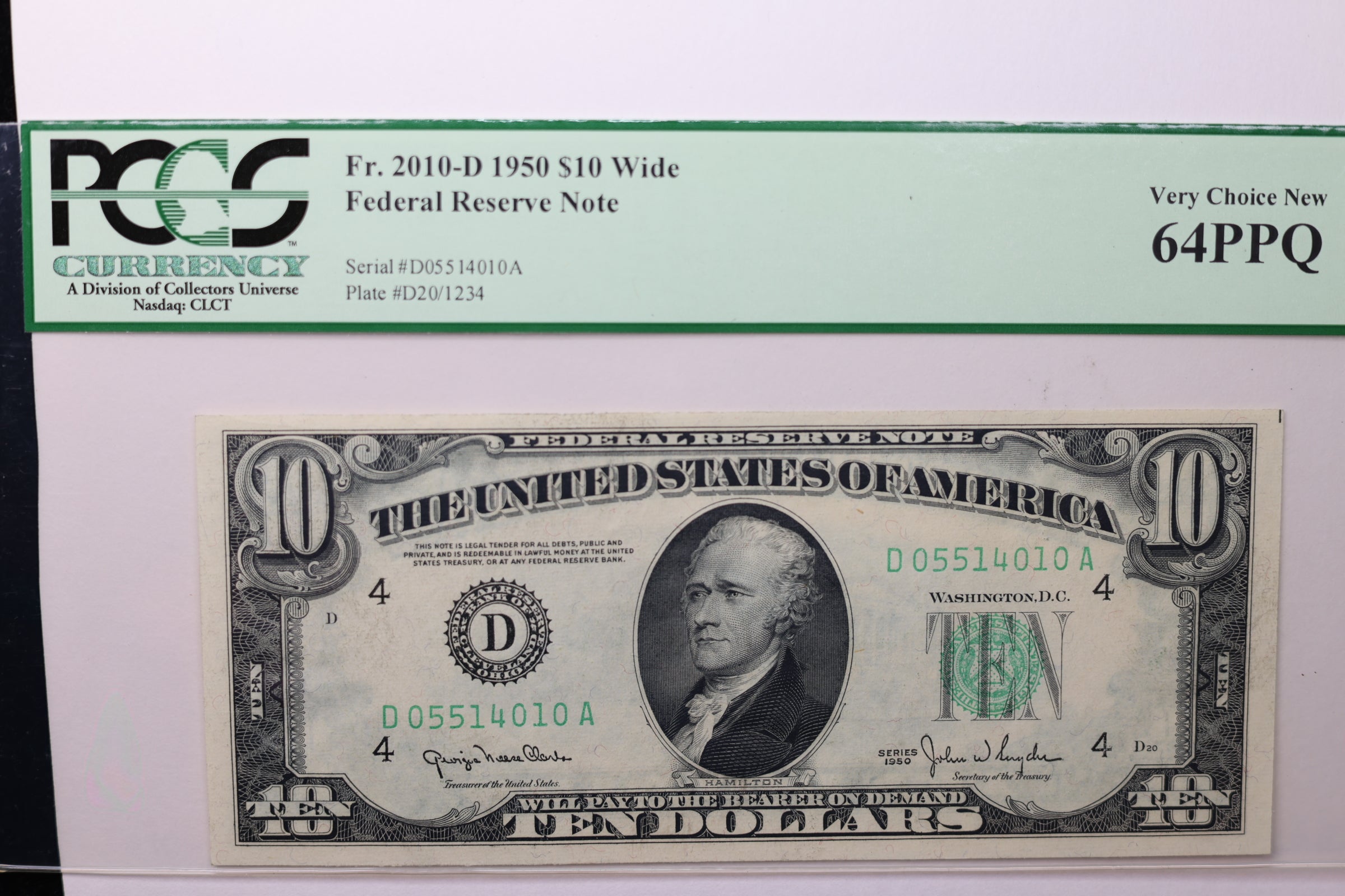 1950 $10 Federal Reserve Note, PCGS 64 PPQ,  Store Sale #GFRB046