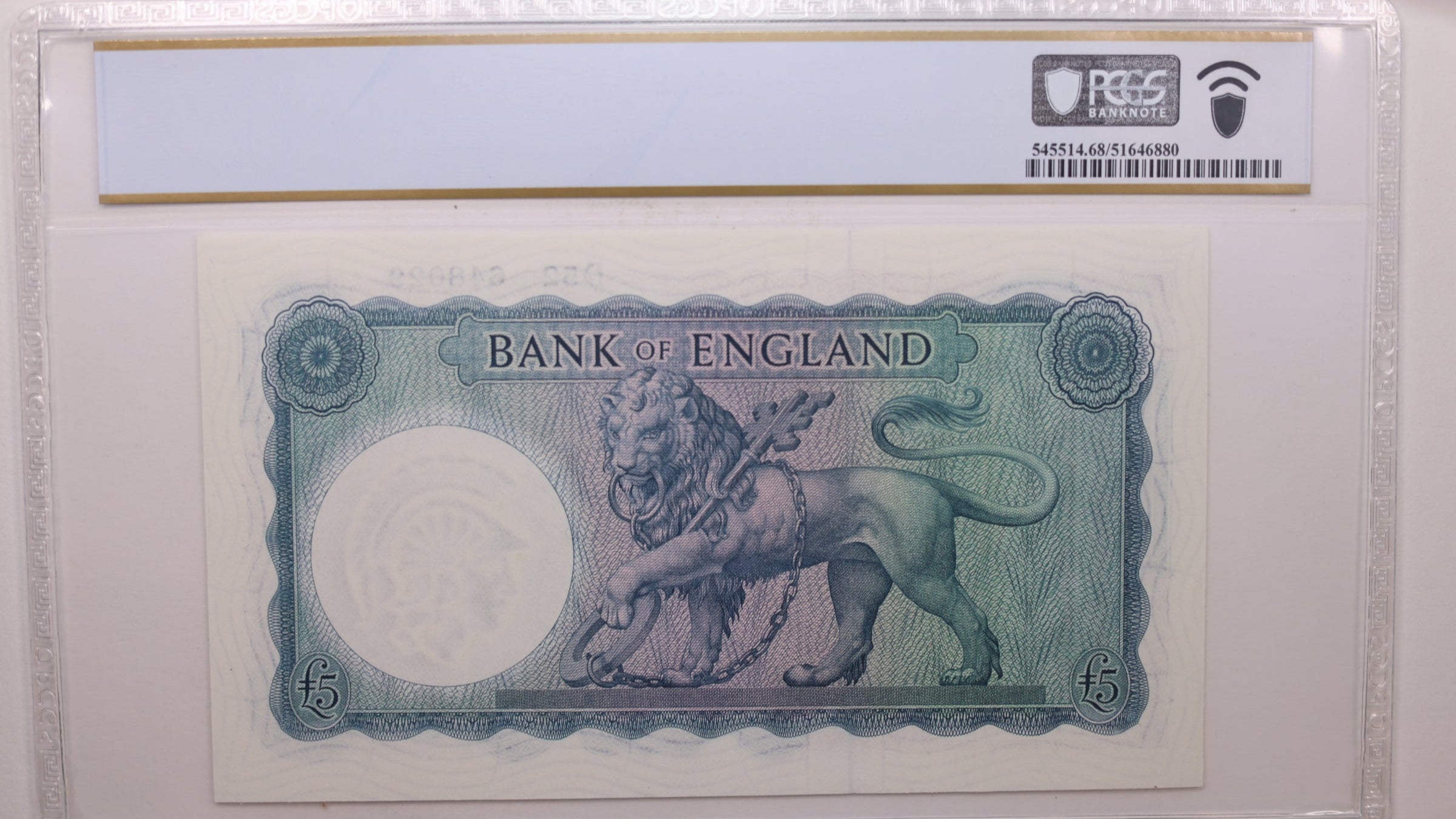 (1957) 5 Pounds, Great Britain., PCGS CU-68 PPQ., Store #GWC047