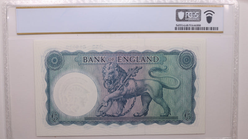 (1957) 5 Pounds, Great Britain., PCGS CU-68 PPQ., Store