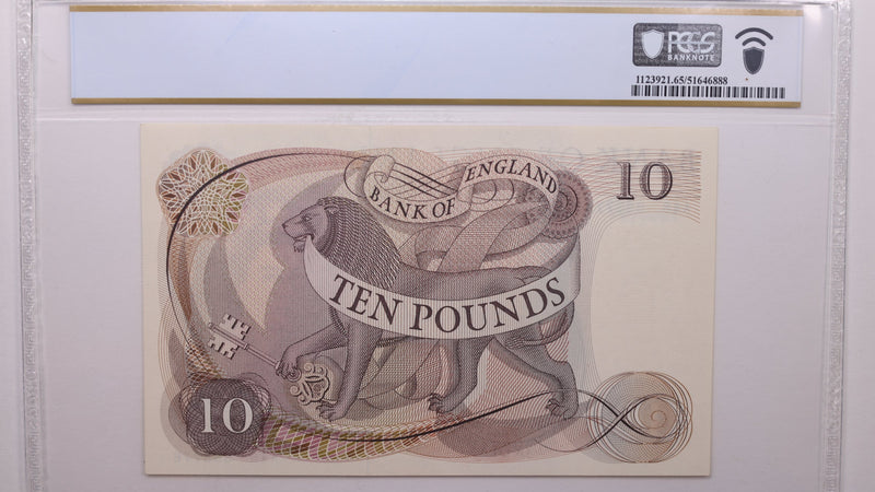 (1967) 10 Pounds, Great Britain., PCGS CU-65 PPQ., Store