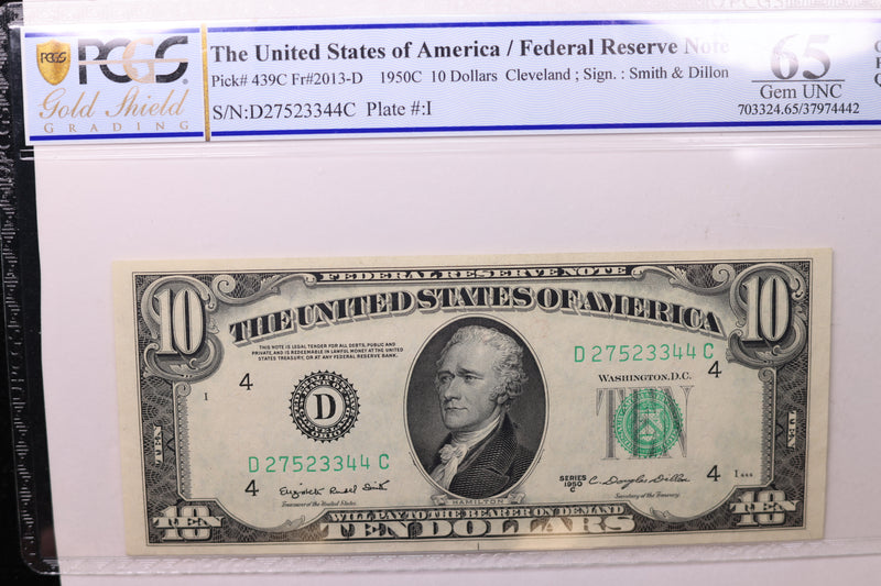 1950C $10 Federal Reserve Note, PCGS 65, PPQ,  Store Sale