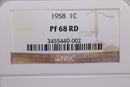 1958 Proof Lincoln Wheat Cents, NGC PF-68 Red., Store