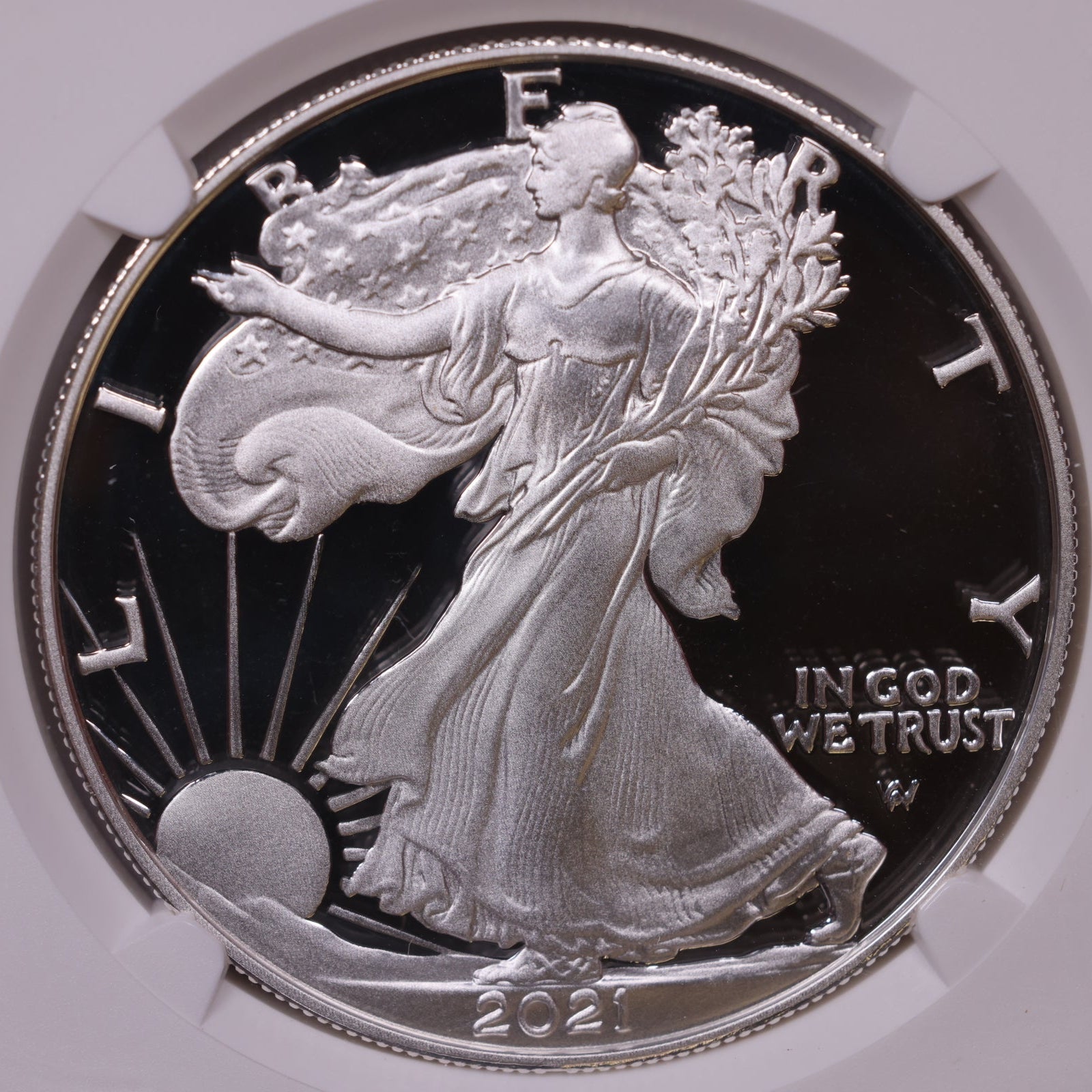 2021-S American Silver Eagle, Eagle Landing T-2, Ultra Cameo, NGC PF-70, Store#AE0378