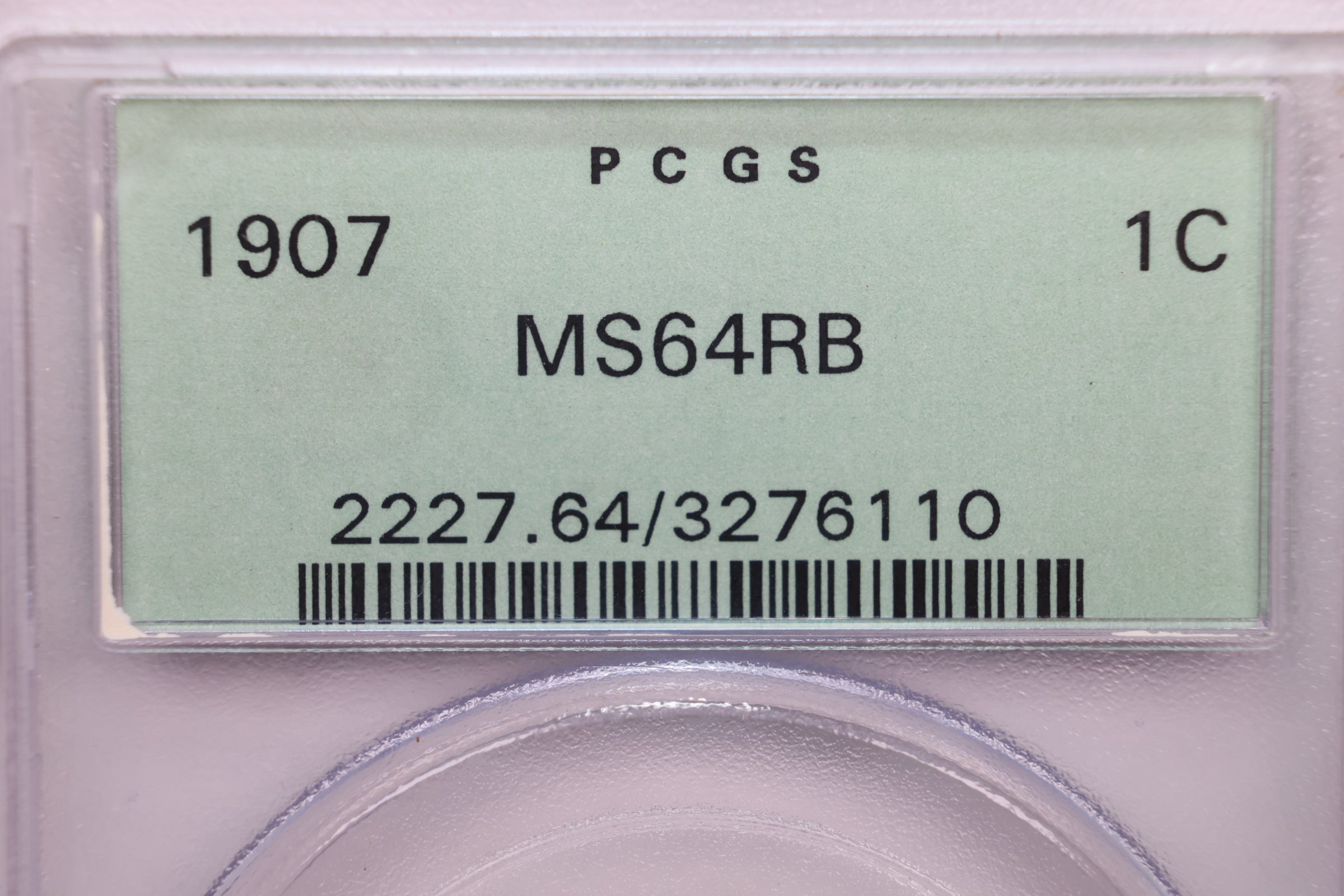 1907 Indian Head Cents., PCGS Graded MS-64 R/B., Store #CT0525