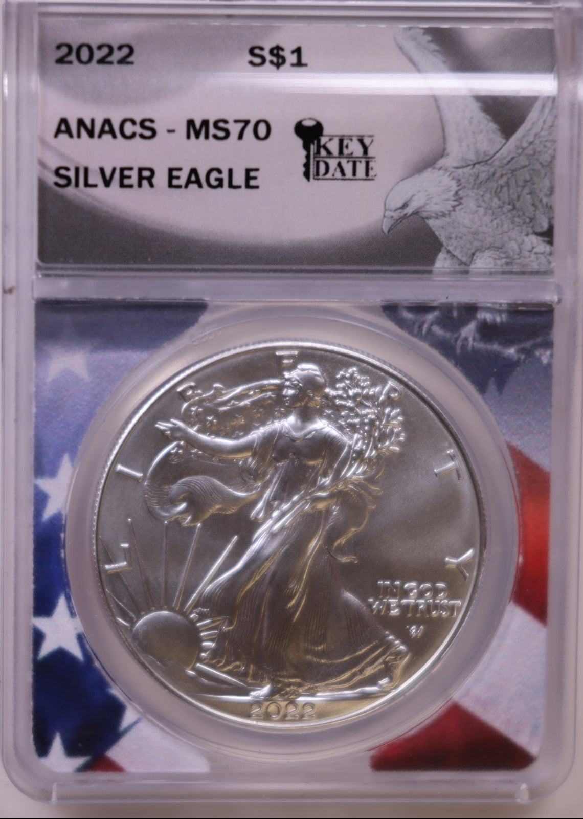2022 American Silver Eagle, ANACS-MS70, Store#AE0379
