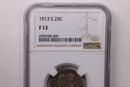 1913-S Barber Silver Quarter., Semi-Key., NGC Fine 12., Store