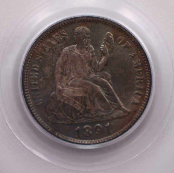 1891 Seated Liberty Silver Dime., PCGS MS-65., Store SALE #GDE017