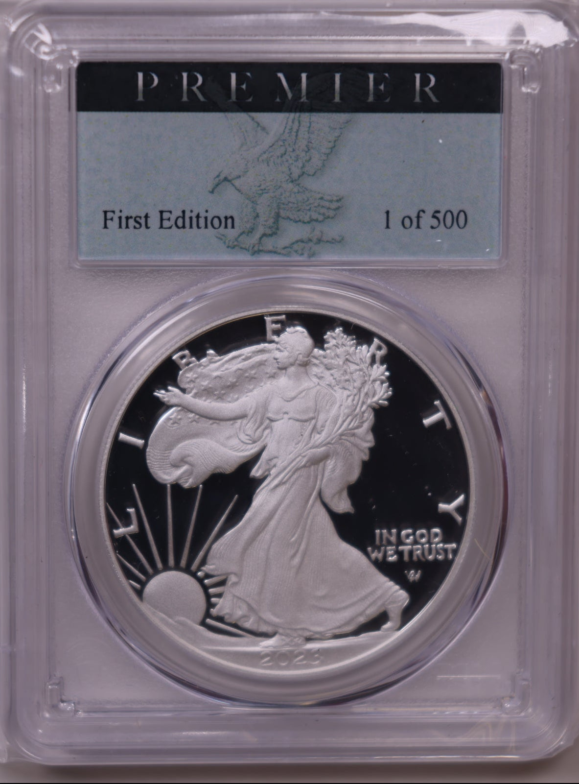 2023-S American Silver Eagle, Advanced Release, Ultra Cameo PCGS  PR-70, Store#AE0385