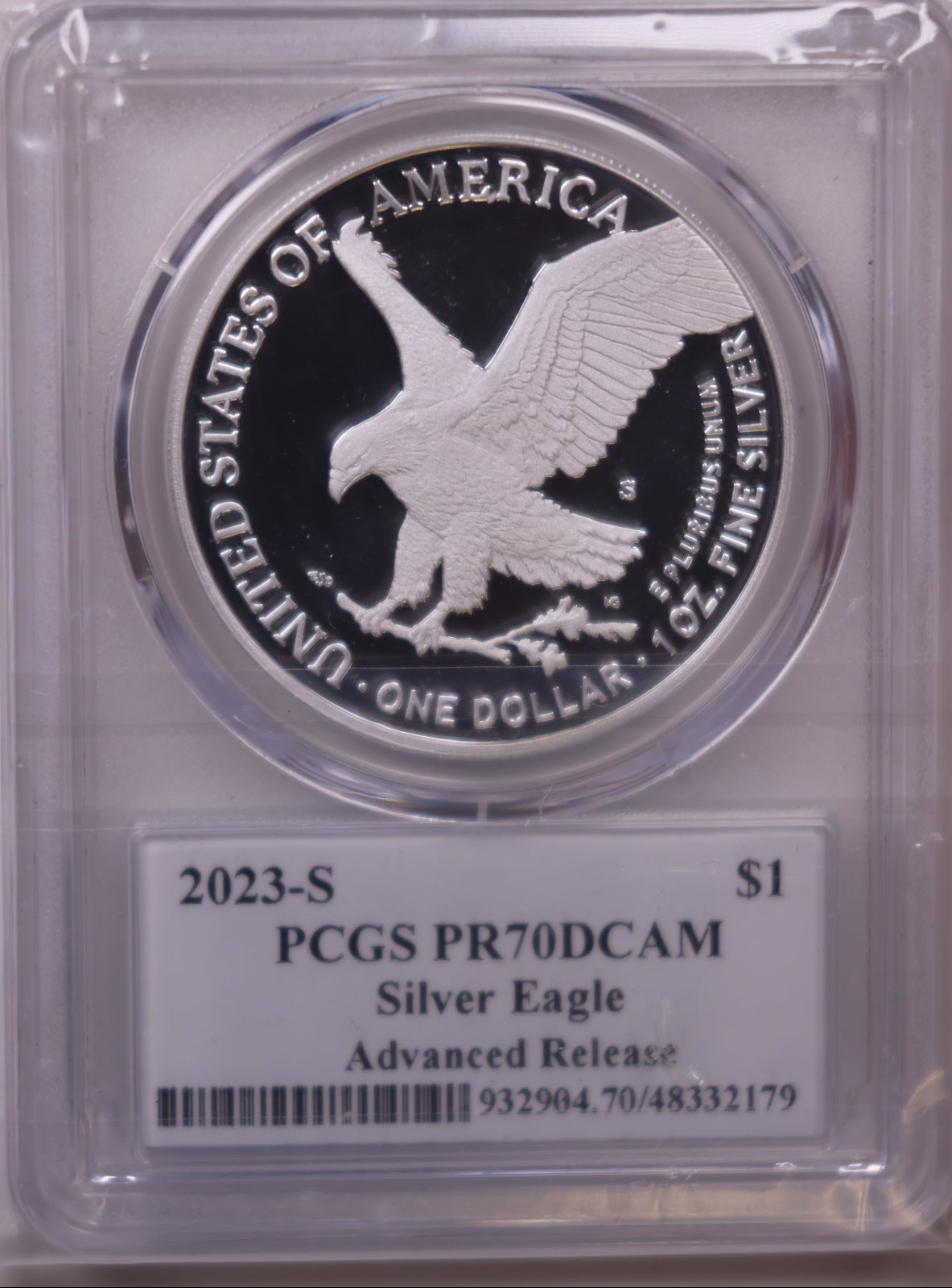 2023-S American Silver Eagle, Advanced Release, Ultra Cameo PCGS  PR-70, Store#AE0385