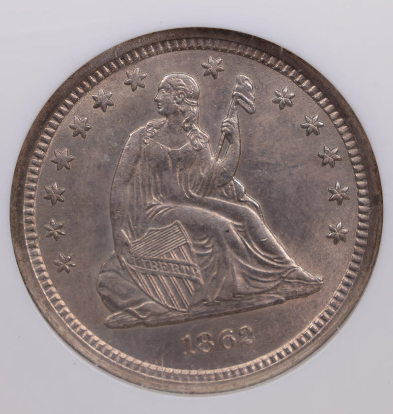 1862-S Seated Liberty Quarter., Gem Mint State., Store SALE