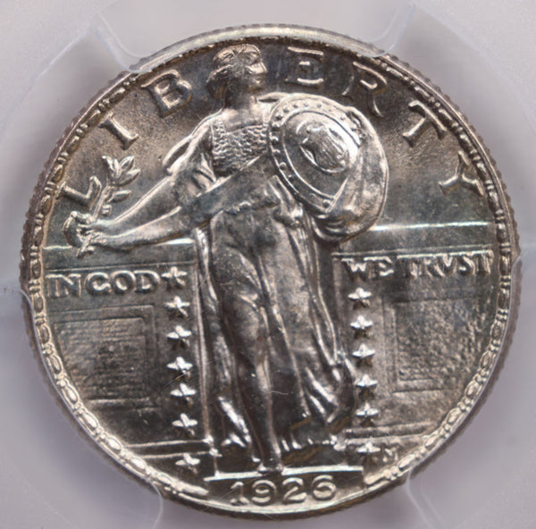 1926 Standing Liberty Quarter., PCGS MS-65., "WHITE"., Store SALE #GQR010