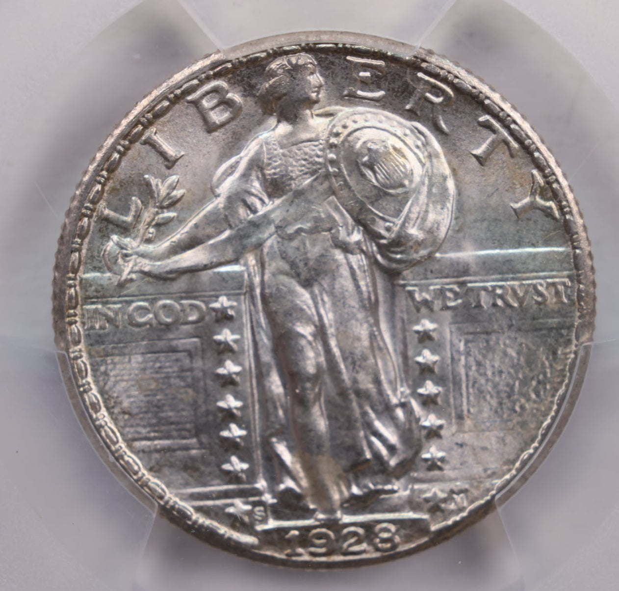 1928-S Standing Liberty Quarter., PCGS MS-65., "WHITE"., Store SALE #QR1457