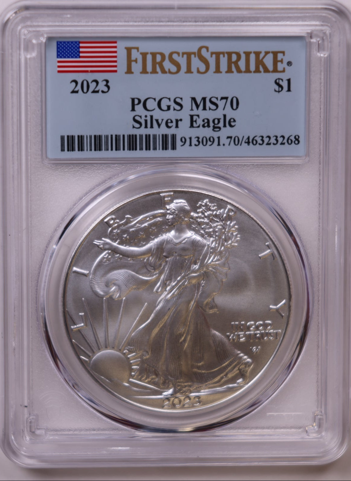 2023 American Silver Eagle, First Strike, PCGS MS-70, Store#AE0388