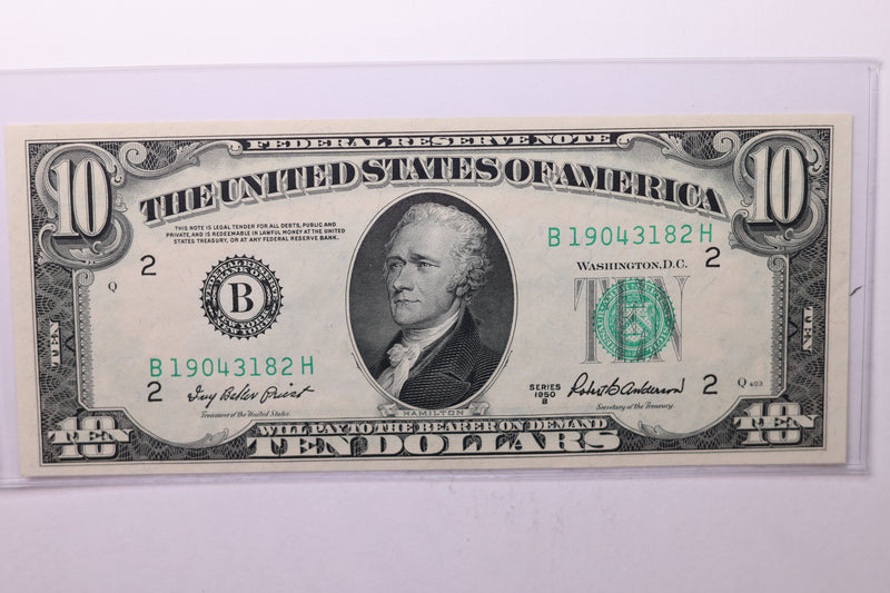 1950B $10 Federal Reserve Note. Crisp Uncirculated., Store Sale