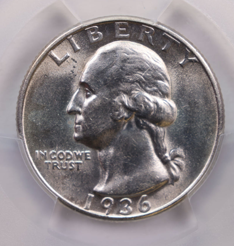 1936-D Washington Silver Quarter., PCGS AU-58., Store