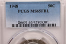 1948 Franklin Half Dollar., PCGS MS-65, Full Bell Line., Store
