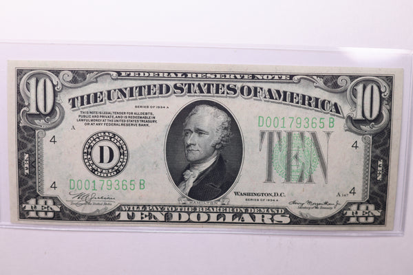 1934-A $10 Federal Reserve Note. Crisp Uncirculated., Store Sale #035058