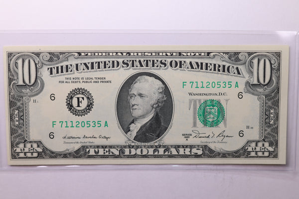 1981-A $10 Federal Reserve Note. Crisp Uncirculated., Store Sale #035063