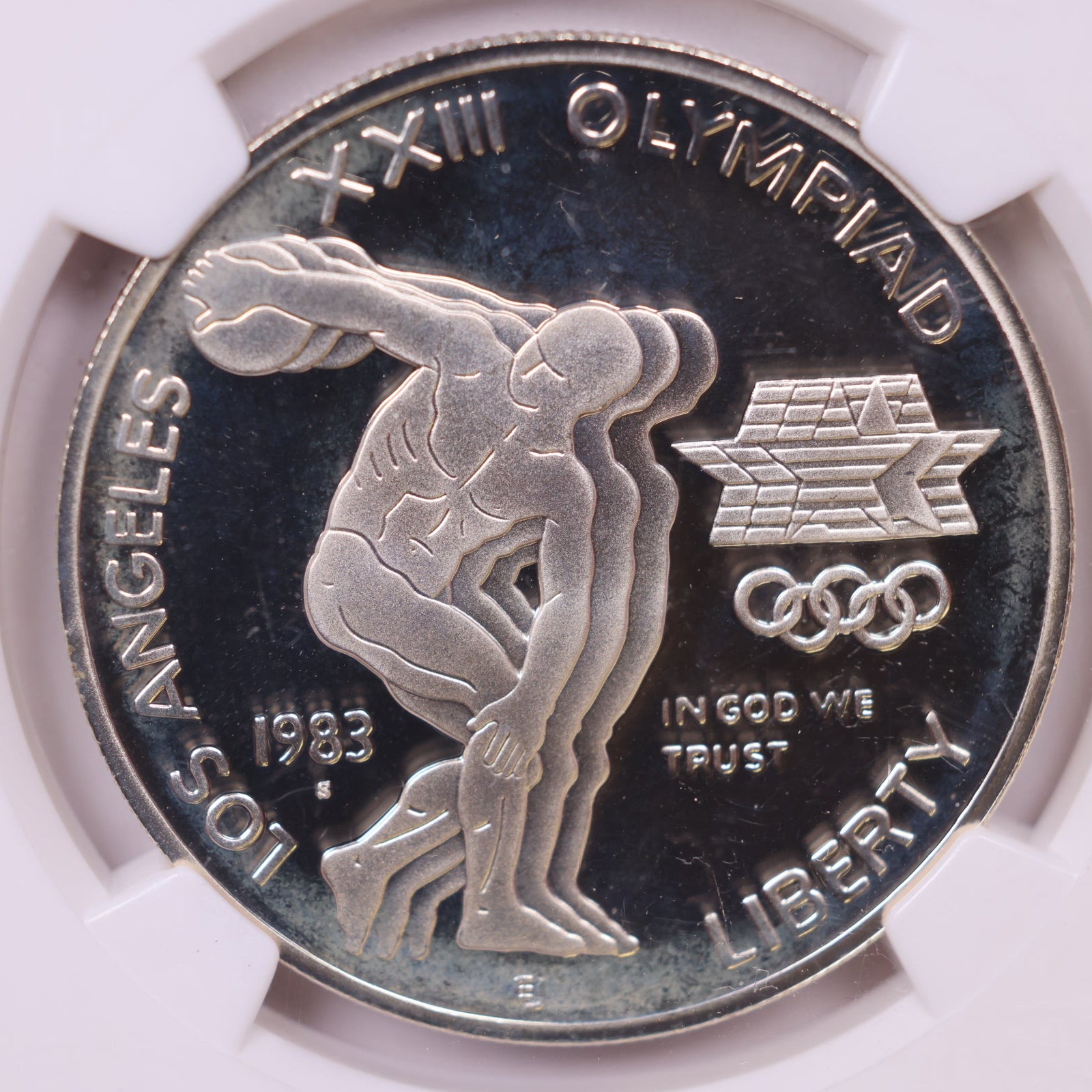 1983-S $1 Los Angeles Olympiad Discus Thrower, NGC PF-69, Store #GMC350