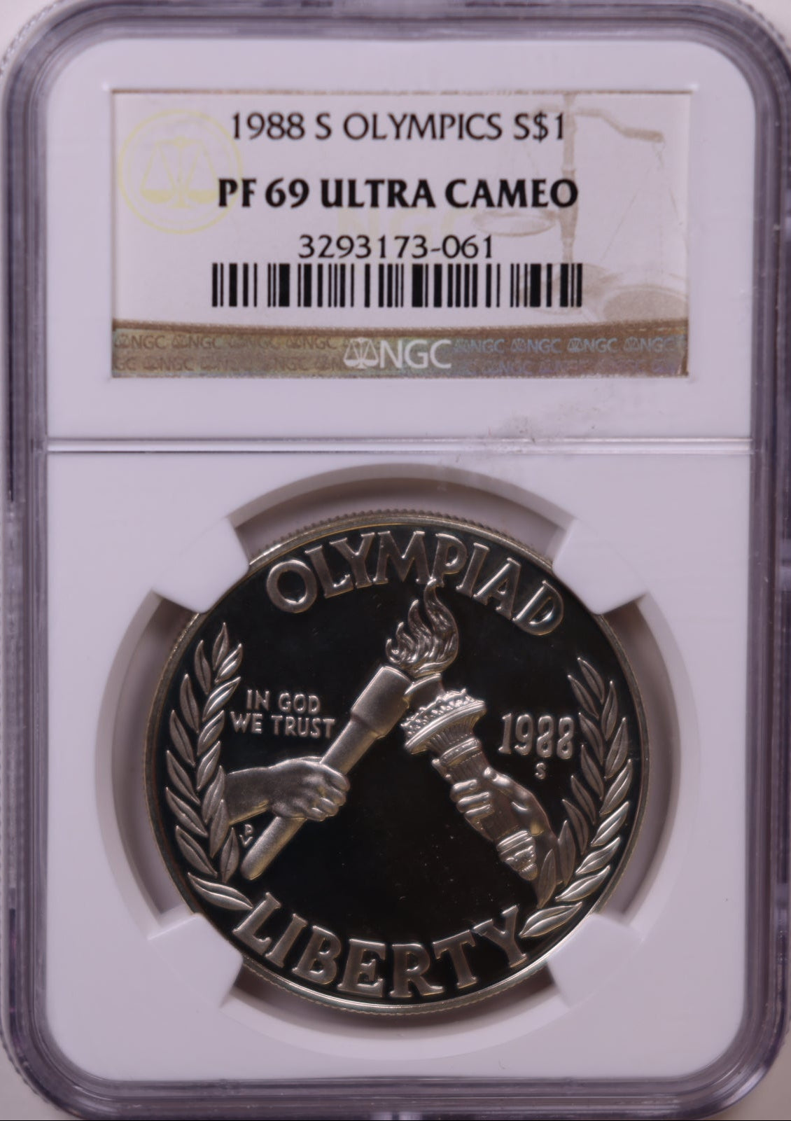 1988-S Seoul Olympiad Silver Dollar, NGC PF-69, Store #GMC351