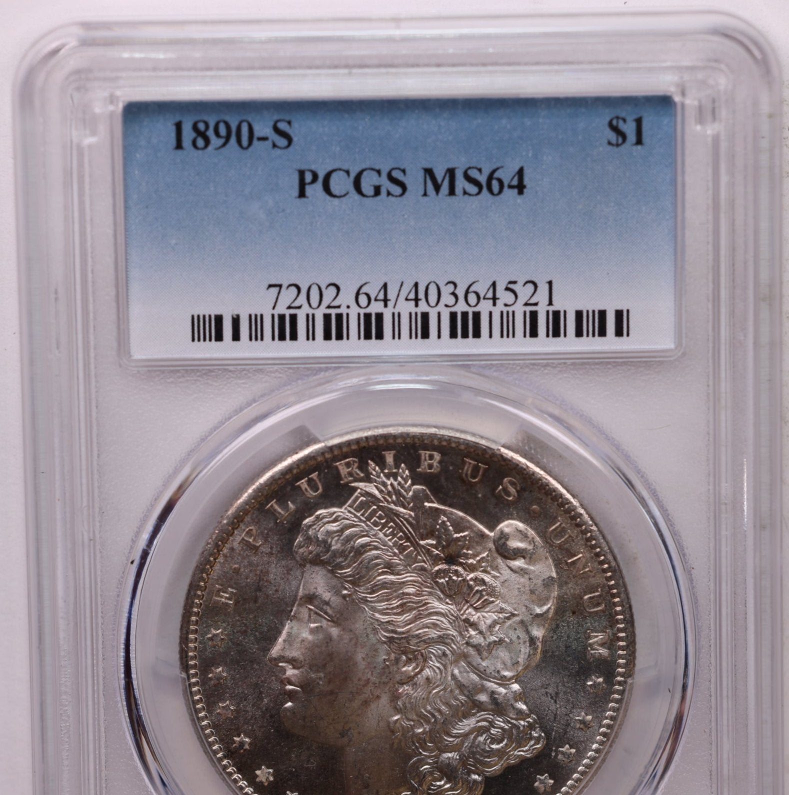 1890-S Morgan Silver Dollar.,  PCGS MS-64., Store #1759