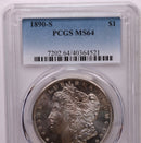 1890-S Morgan Silver Dollar.,  PCGS MS-64., Store