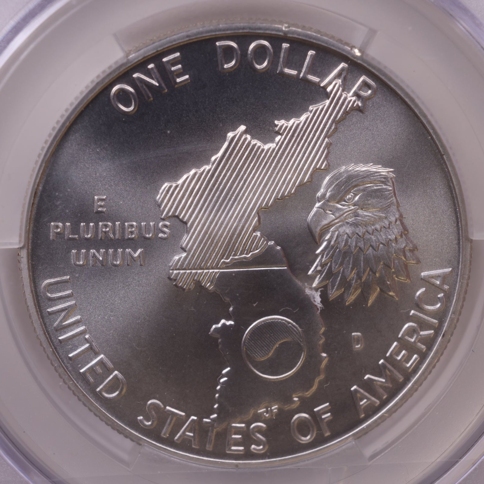 1991-D Korean War Memorial Silver Dollar, CAC MS-68, Store #GMC352