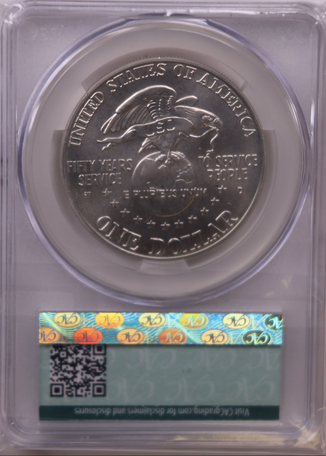 1991-D United Service Organization (USO) Silver Dollar, CAC MS-68, Store #GMC353