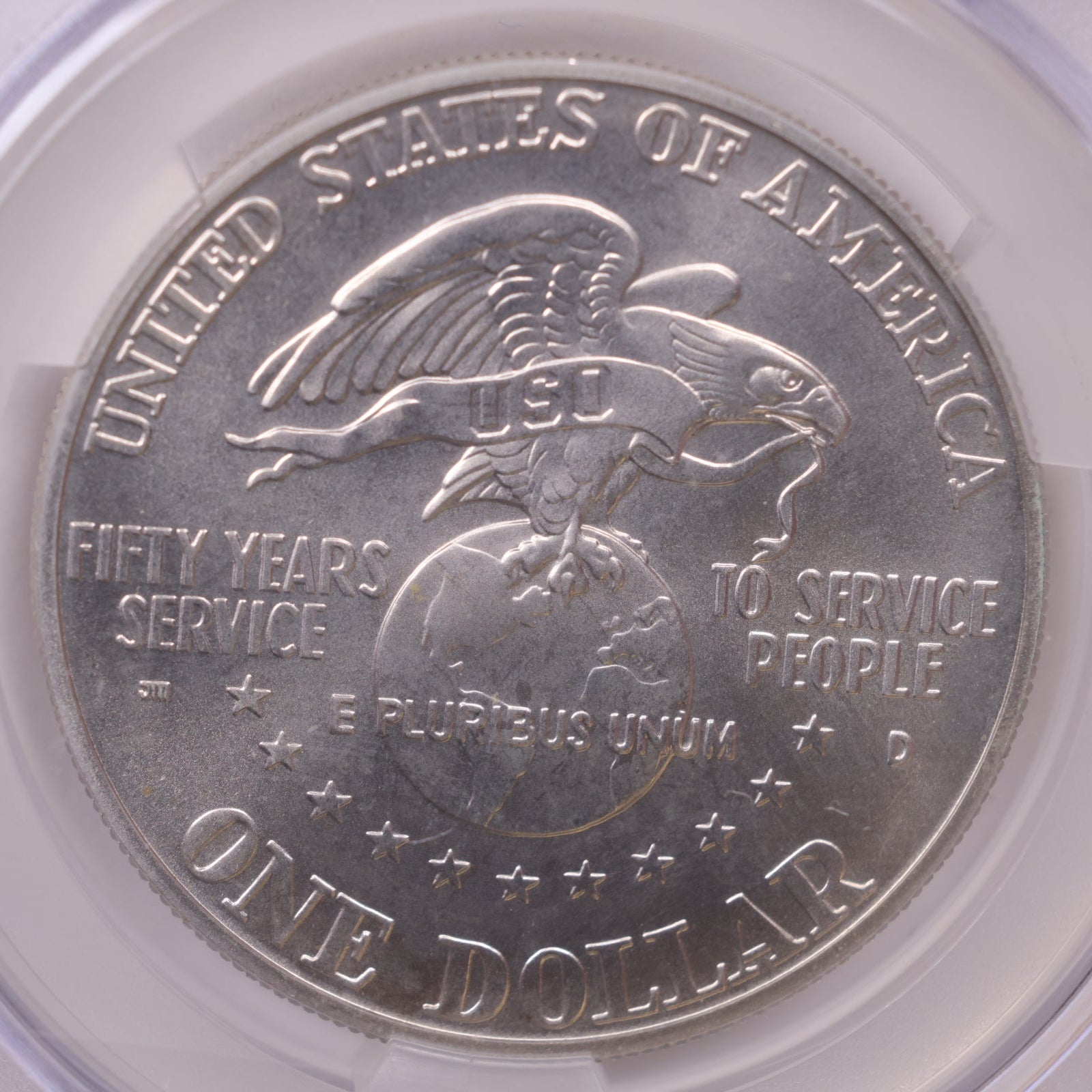 1991-D United Service Organization (USO) Silver Dollar, CAC MS-68, Store #GMC353