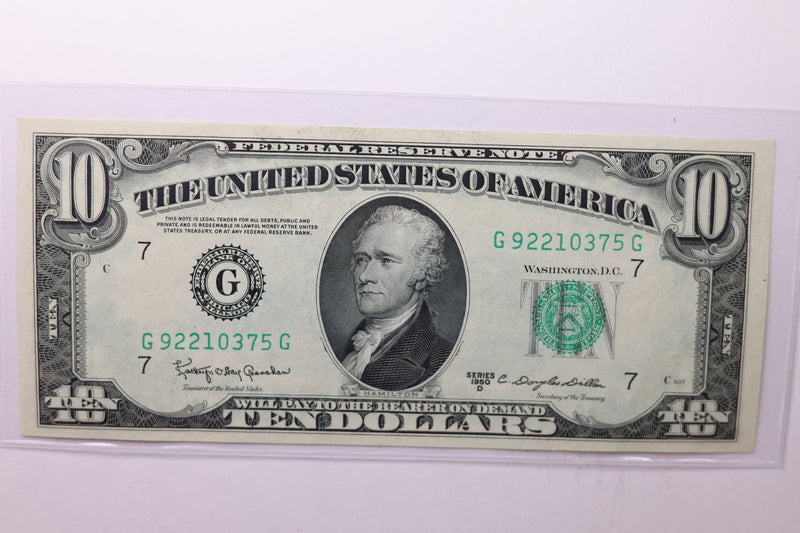 1950-D $10 Federal Reserve Note. Crisp Uncirculated., Store Sale