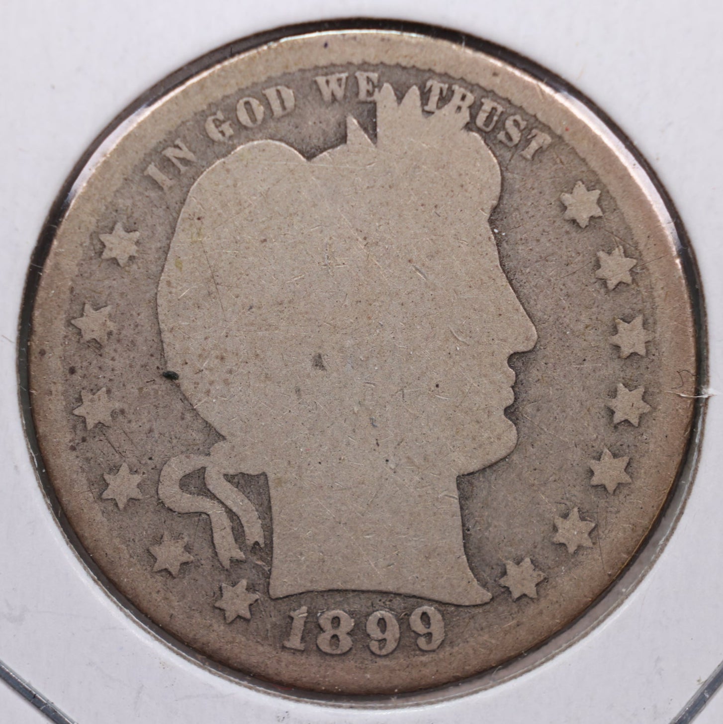 1899-S Barber Silver Quarter., Good Circulated Coin, Store #QR0241