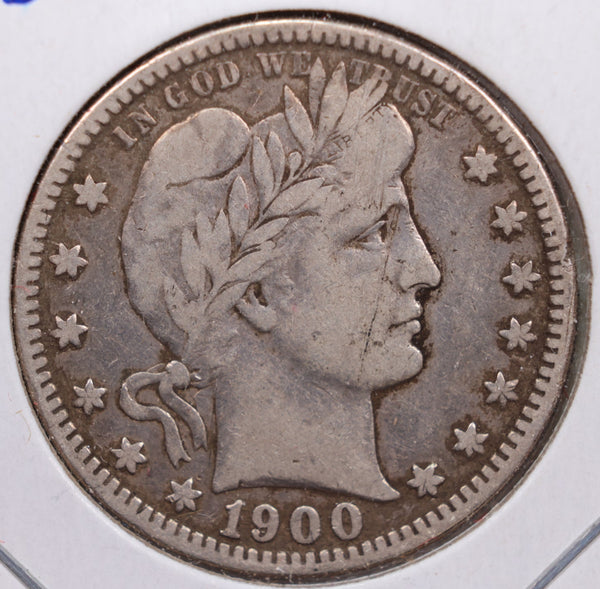 1900-O Barber Silver Quarter., Fine Circulated Coin, Store #QR0243