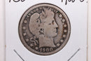 1900-O Barber Silver Quarter., Very Good Circulated Coin, Store
