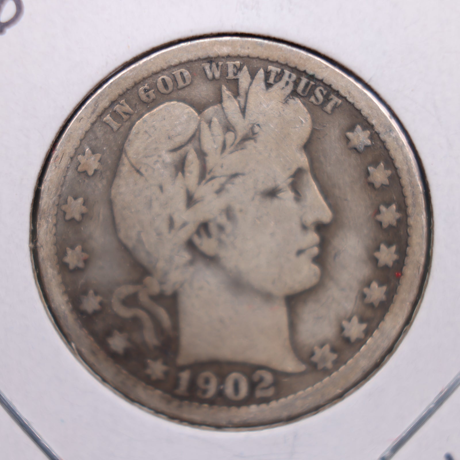 1902-O Barber Silver Quarter, Very Good Circulated Coin, Store #QR0245