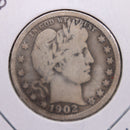 1902-O Barber Silver Quarter., Very Good Circulated Coin, Store