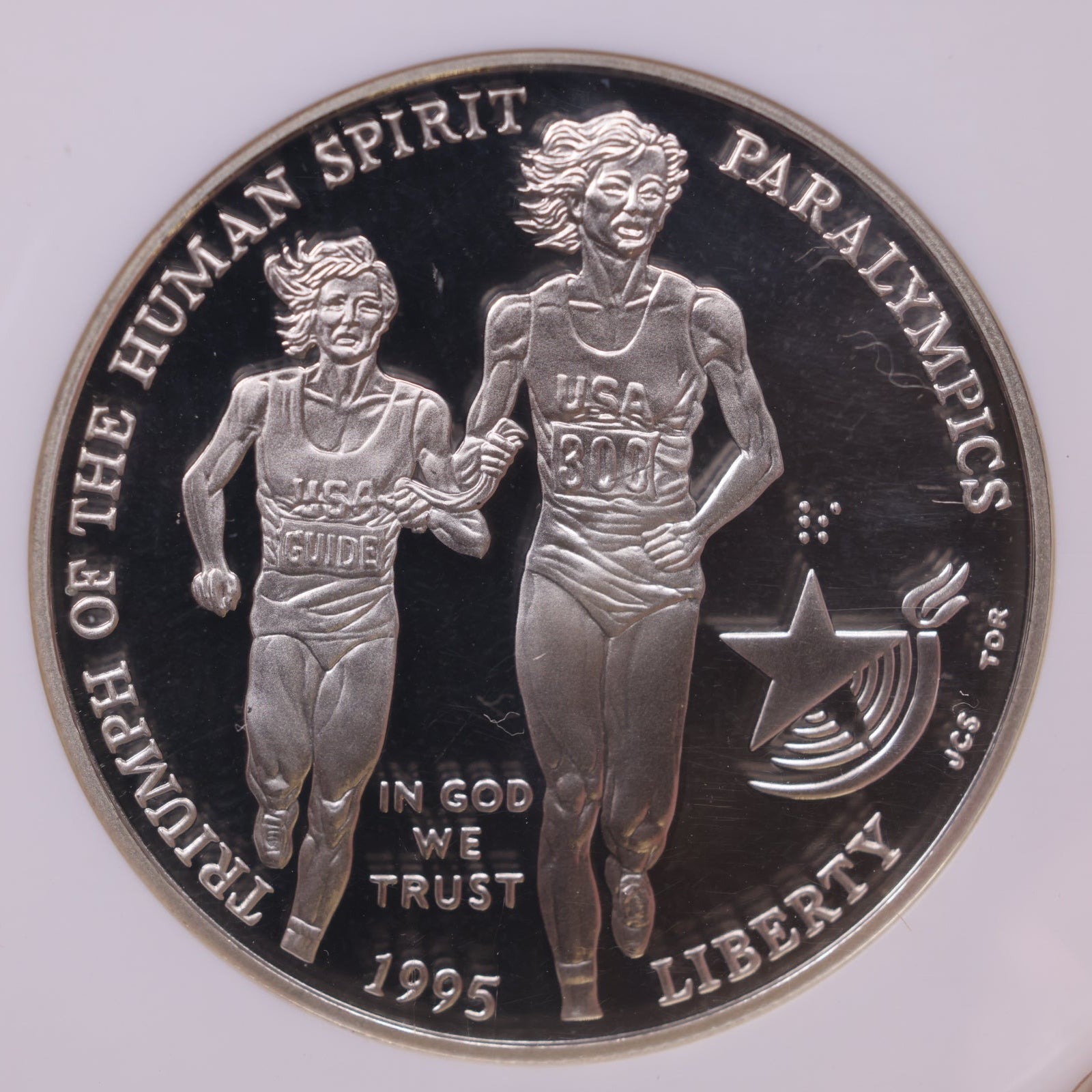1995-P Paralympics Blind Runner Silver Dollar, NGC PF-69 Ultra Cameo, Store #GMC357
