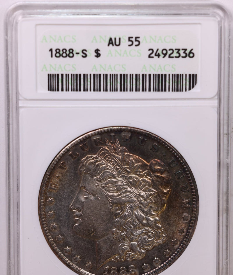 1888-S Morgan Silver Dollar., ANACS AU-55., Store