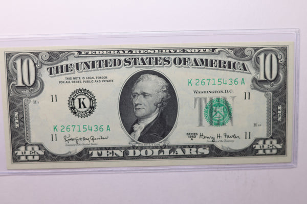 1963-A $10 Federal Reserve Note. Crisp Uncirculated., Store Sale #035079