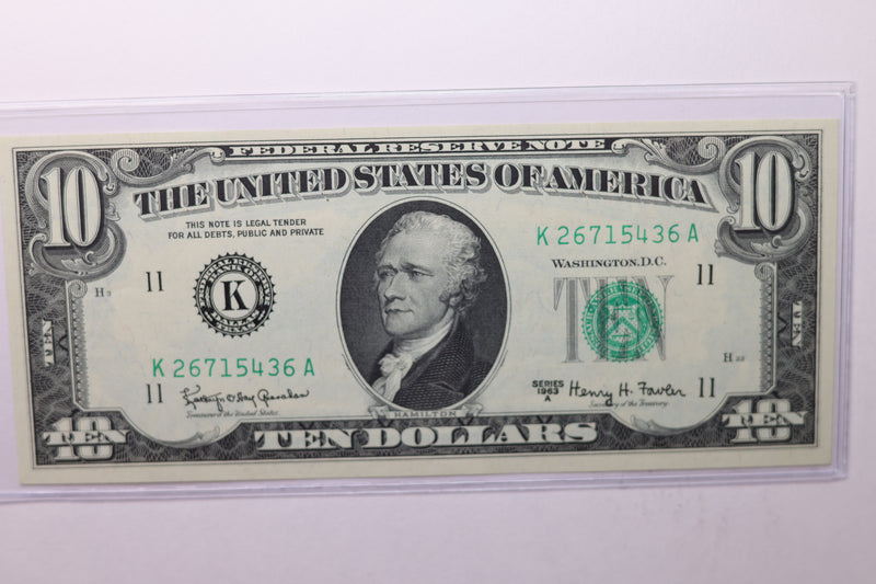 1963-A $10 Federal Reserve Note. Crisp Uncirculated., Store Sale