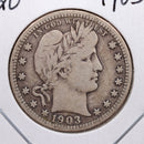 1903 Barber Silver Quarter., Fine Circulated Coin., Store