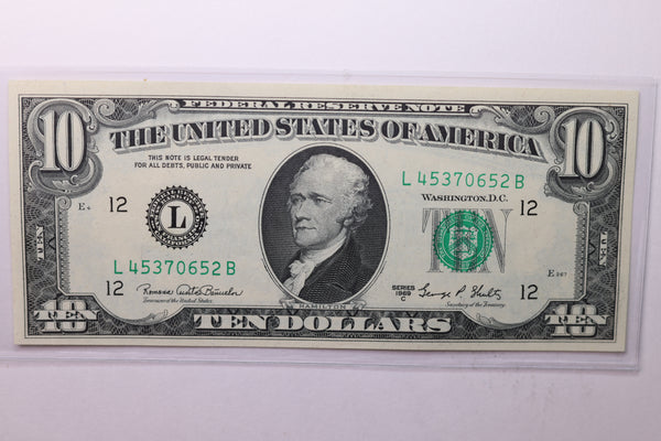 1969-C $10 Federal Reserve Note. Crisp Uncirculated., Store Sale #035080