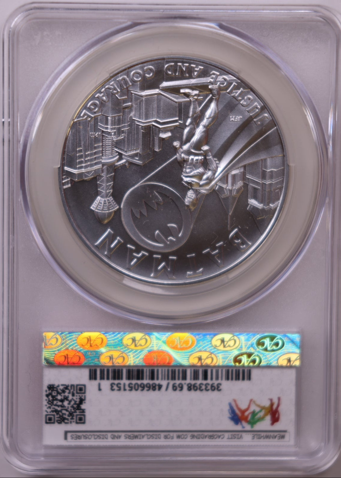 2025 Batman 1 Ounce Silver Medal, CAC MS-69, Store #GMC365