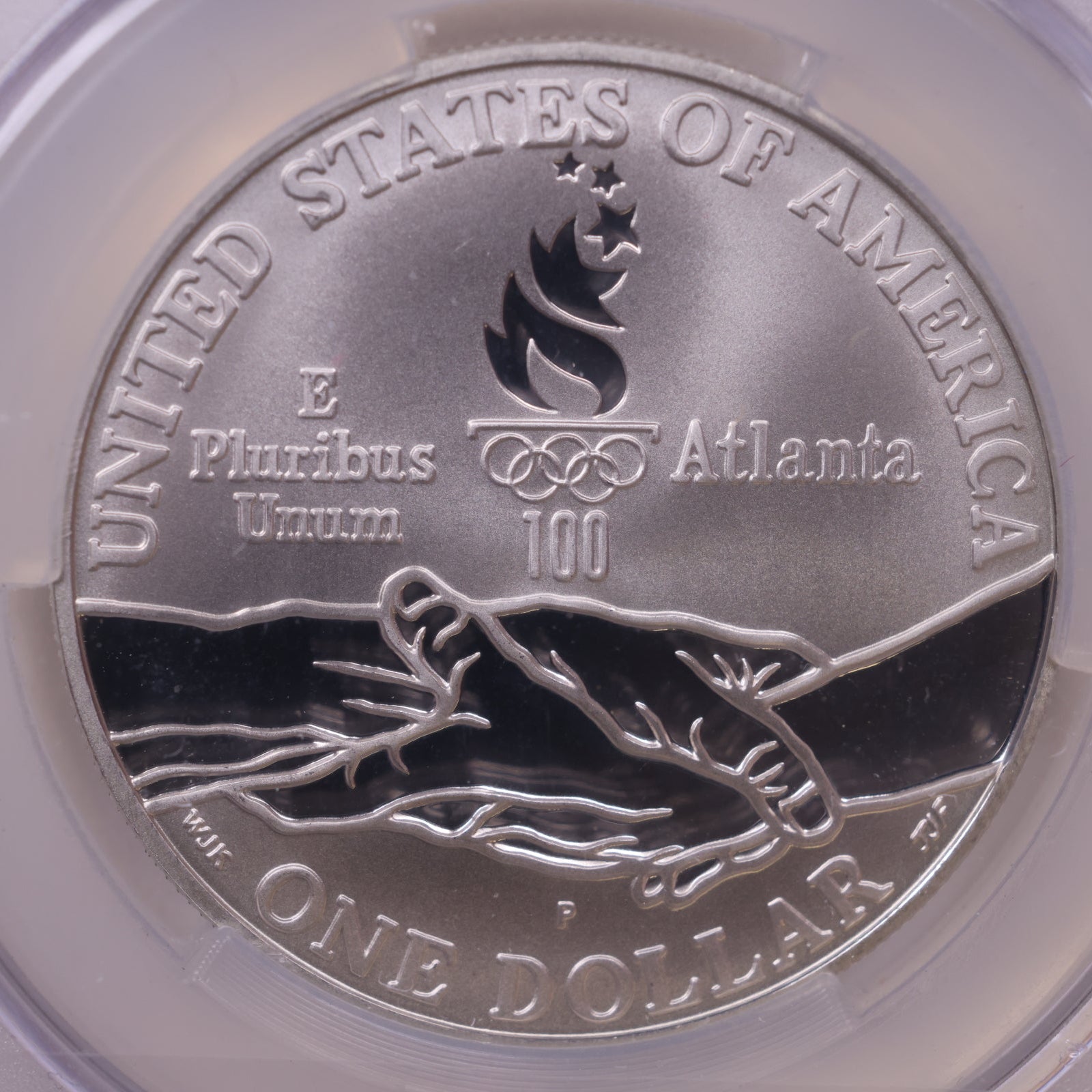 1995-P Atlanta Olympics Gymnastics Silver Dollar, CAC PR-68 Cameo, Store #GMC361