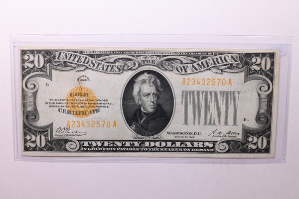1928 $20 Gold Certificate, Nice Circulated Note. Highly Collectible. Store #035089
